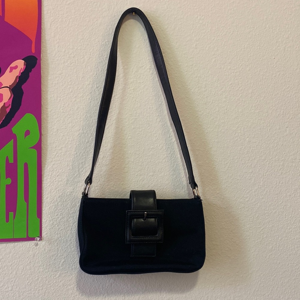 Black Shoulder Purse Cheetah Inside